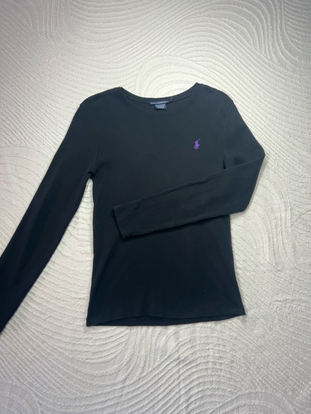 Ralph Lauren women’s Sport Black Crewneck Tee with Blue Label